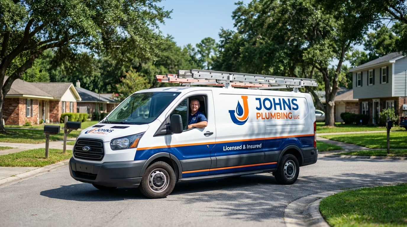 Johns Plumbing LLC service van in Gordonsville, VA