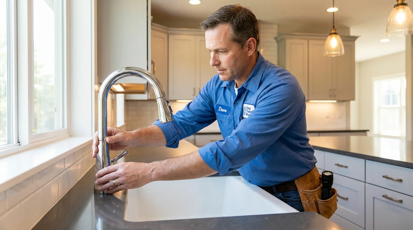 Kitchen faucet installation by Johns Plumbing LLC in Gordonsville