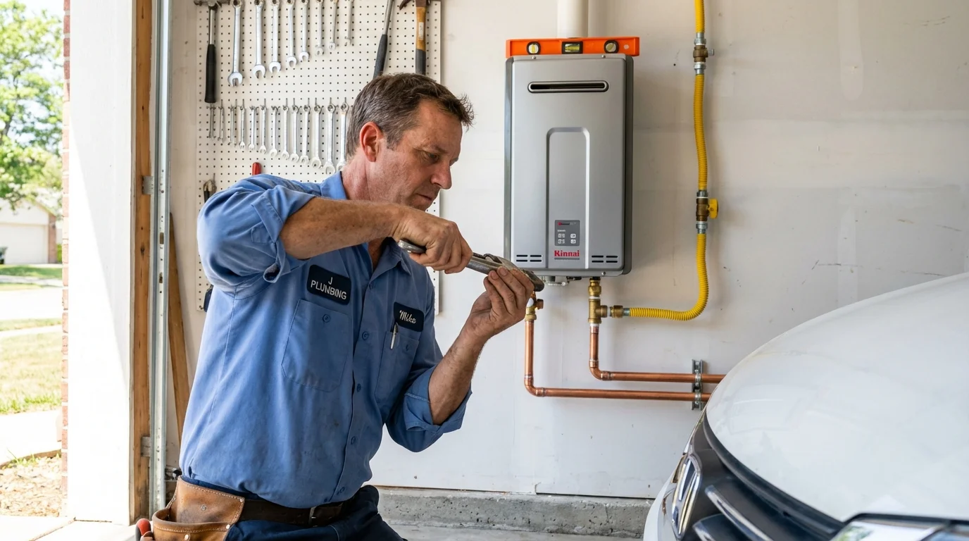 Tankless water heater installation by a Johns Plumbing LLC plumber in Gordonsville
